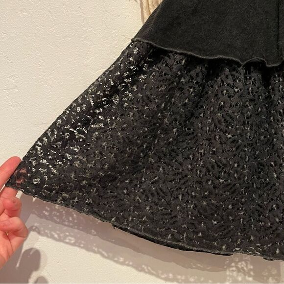 Saga Tiered Dress/Skirt SM/MED Gray Italy Made Lagenlook Silk Blend Minimalist - Picture 4 of 11